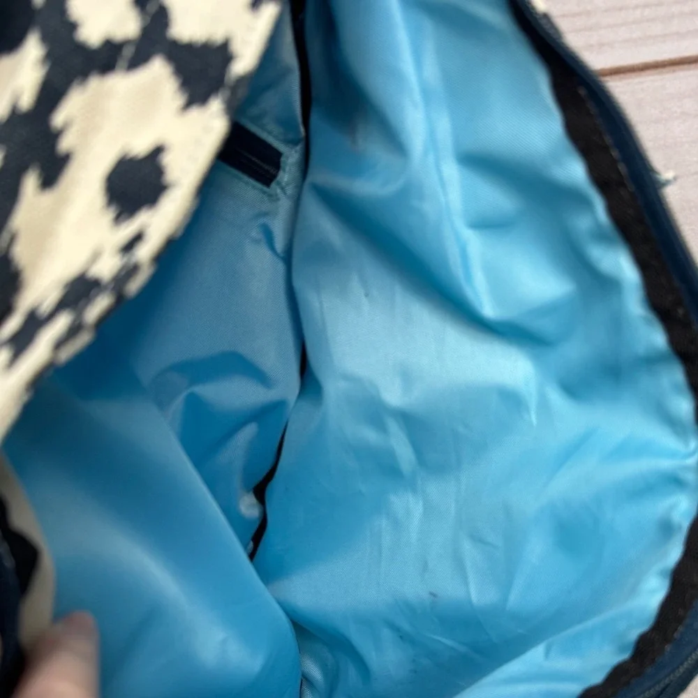 KAVU Rope Bag Sling Backpack Navy White Geometric Canvas Crossbody
